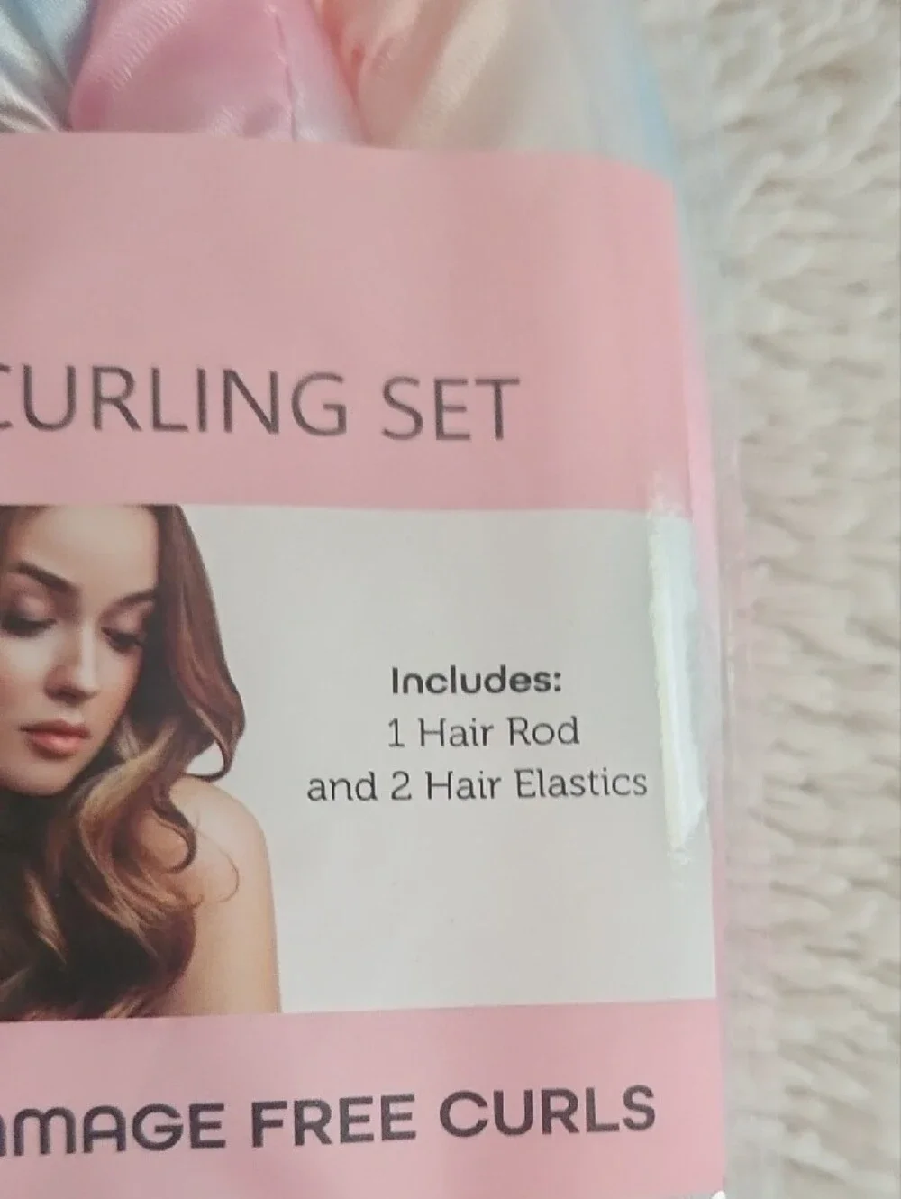 Heatless Curling Set by b.pure - Pastel Pink Blue Cream